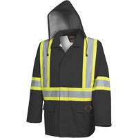 5628BK Veste de s&eacute;curit&eacute; The Rock 300D imperm&eacute;able, Polyester, Noir, Grand Ottawa Fastener Supply