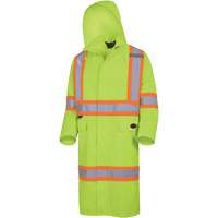 5631 The Rock 300D Waterproof Long Coat, Polyester, Small, High Visibility Lime-Yellow Ottawa Fastener Supply