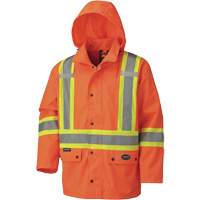 5575A Veste de s&eacute;curit&eacute; imperm&eacute;able avec capuchon amovible 450D, Polyester, Orange haute visibilit&eacute;, Moyen Ottawa Fastener Supply