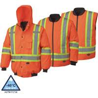 5022 Veste aviateur imperm&eacute;able 7 en 1, Polyester, Orange haute visibilit&eacute;, Moyen Ottawa Fastener Supply
