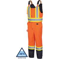 5040BB Waterproof Quilted Bib Pants, Polyester, X-Small, Black/High Visibility Orange Ottawa Fastener Supply