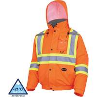 5032 Waterproof Winter Quilted Safety Bomber Jacket, Polyester, High Visibility Orange, Small Ottawa Fastener Supply