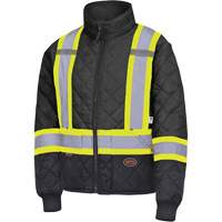 5017 Quilted Freezer Jacket, Polyester, Black, X-Small Ottawa Fastener Supply