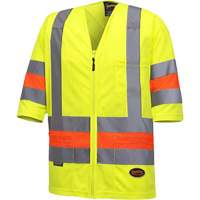 6019 Short-Sleeved Quebec Traffic Control Shirt, Polyester, X-Small, High Visibility Lime-Yellow Ottawa Fastener Supply