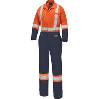 5514WBB Women's 2-Tone Safety Coveralls, X-Small, High Visibility Orange/Navy Blue Ottawa Fastener Supply