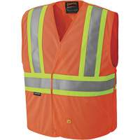 6914A Flame Resistant Safety Vest, High Visibility Orange, Medium/Small, Polyester Ottawa Fastener Supply