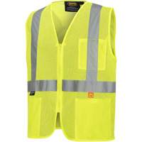 6944 FR Safety Vest, High Visibility Lime-Yellow, Small, Polyester Ottawa Fastener Supply