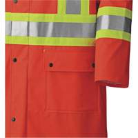 5896 Flame Resistant Waterproof Long Coat, Small, High Visibility Orange Ottawa Fastener Supply