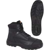 1025 Bottes de travail 6" noires, Cuir, Embout Acier, Taille 10 Ottawa Fastener Supply
