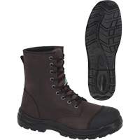 1028 Bottes de travail 8" marron, Cuir, Embout Acier, Taille 10 Ottawa Fastener Supply