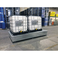 Steel Ultra-Twin IBC Spill Pallet&reg;, 370 US gal. Spill Capacity, 103.8" x 26.8" x 51.1" Ottawa Fastener Supply