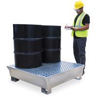 4-Drum Steel Ultra-Spill Pallet&reg;, 68 US gal. Spill Capacity, 49.1" x 47.1" x 10.9" Ottawa Fastener Supply