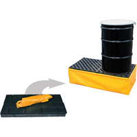 2-Drum Flexible Ultra-Spill Pallet&reg;, 66 US gal. Spill Capacity, 48" x 24" x 14" Ottawa Fastener Supply