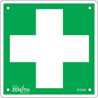 First Aid Sign, 6" x 6", Aluminum, Pictogram Ottawa Fastener Supply