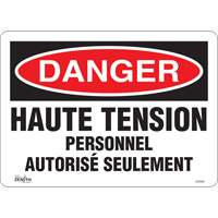 Enseigne  Haute tension , 10" x 14", Vinyle, Français Ottawa Fastener Supply