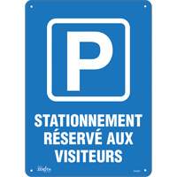 Enseigne  Stationnement r&eacute;serv&eacute; aux visiteurs , 10" x 14", Plastique, Français avec pictogramme Ottawa Fastener Supply