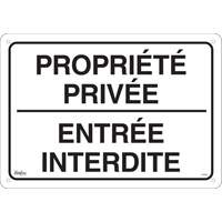 Enseigne  Propri&eacute;t&eacute; priv&eacute;e , 14" x 20", Aluminium, Français Ottawa Fastener Supply