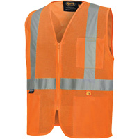 6943 Flame-Resistant Mesh Safety Vest, High Visibility Orange, Small, Polyester Ottawa Fastener Supply