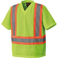 5993P Mesh Safety T-Shirt, Polyester, Small, High Visibility Lime-Yellow Ottawa Fastener Supply