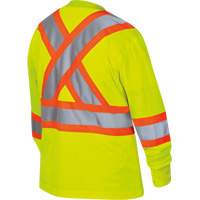 6969 Women's Bird's-Eye Long-Sleeved Safety Shirt, Polyester, X-Small, High Visibility Lime-Yellow Ottawa Fastener Supply
