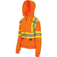 6924W Women's Fleece Hoodie with Zipper, Polyester, X-Small, High Visibility Orange Ottawa Fastener Supply