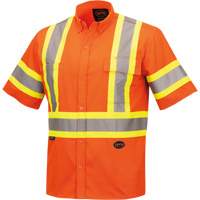 4442 Ultra Cool Short-Sleeved Safety Shirt, Cotton, Small, High Visibility Orange Ottawa Fastener Supply