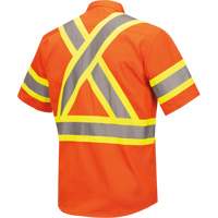4442 Ultra Cool Short-Sleeved Safety Shirt, Cotton, Small, High Visibility Orange Ottawa Fastener Supply