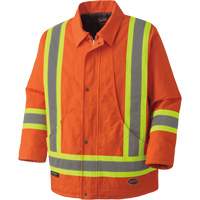5537A Quilted Duck Safety Parka, High Visibility Orange, Small Ottawa Fastener Supply