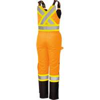 5040BBW Women's High-Visibility Waterproof Safety Overalls, Polyester, X-Small, Black/High Visibility Orange Ottawa Fastener Supply