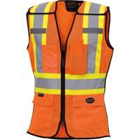 486 Women's High-Visibility Safety Tear-Away Vest, High Visibility Orange, X-Small, Polyester Ottawa Fastener Supply