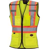 489 Women's High-Visibility Safety Tear-Away Vest, High Visibility Lime-Yellow, X-Small, Polyester Ottawa Fastener Supply