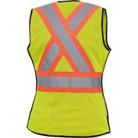 489 Women's High-Visibility Safety Tear-Away Vest, High Visibility Lime-Yellow, X-Small, Polyester Ottawa Fastener Supply