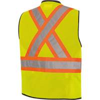 6895 High-Visibility Zip Front Bi-Colour Safety Vest, Black/High Visibility Lime-Yellow, 2X-Large/3X-Large, Polyester Ottawa Fastener Supply