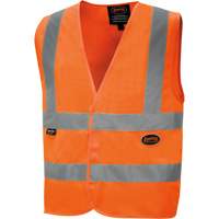 High-Visibility Tricot Safety Vest, High Visibility Orange, Small, Polyester, CSA Z96 Class 2 - Level 2 SHI011 | Ottawa Fastener Supply