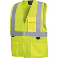 Safety Vest with 2" Tape, High Visibility Lime-Yellow, 4X-Large, Polyester, CSA Z96 Class 2 - Level 2 SHI027 | Ottawa Fastener Supply