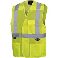 Mesh Safety Vest with 2" Tape, High Visibility Lime-Yellow, 4X-Large/5X-Large, Polyester, CSA Z96 Class 2 - Level 2 SHI028 | Ottawa Fastener Supply