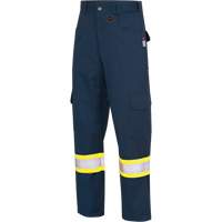 7764 FR-Tech&reg; High Visibility 88/12 FR/Arc Rated Safety Cargo Pants, 30, x 32, Navy Blue Ottawa Fastener Supply