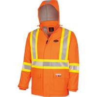 5884 Manteau imperm&eacute;able ignifuge et r&eacute;sistant aux arcs &eacute;lectriques avec capuchon Flash-Gard, Petit, Orange haute visibilit&eacute;, 51 cal/cm² Ottawa Fastener Supply