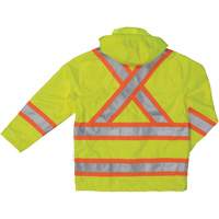 Ripstop Safety Rain Jacket, Polyester, X-Small, High Visibility Lime-Yellow Ottawa Fastener Supply