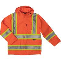 Manteau de s&eacute;curit&eacute; imperm&eacute;able en tissu ind&eacute;chirable Ripstop, Polyester, T-petit, Orange haute visibilit&eacute; Ottawa Fastener Supply