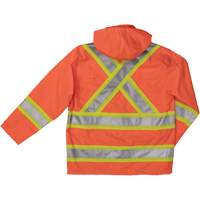 Manteau de s&eacute;curit&eacute; imperm&eacute;able en tissu ind&eacute;chirable Ripstop, Polyester, T-petit, Orange haute visibilit&eacute; Ottawa Fastener Supply