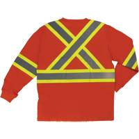 Long Sleeve Safety T-Shirt, Cotton, X-Small, High Visibility Orange SHI995 | Ottawa Fastener Supply