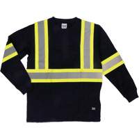 Long Sleeve Safety T-Shirt, Cotton, X-Small, Black SHJ005 | Ottawa Fastener Supply