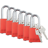 Lockout Padlock, Safety Padlock, Keyed Different, Aluminum, 1-1/2" Width SHJ185 | Ottawa Fastener Supply