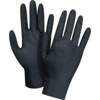 Gants d'examen de poids lourd &agrave; prise tactile, Petit, Nitrile, 8 mils, Sans poudre, Noir Ottawa Fastener Supply