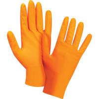 Gants d'examen de poids lourd &agrave; prise tactile, Petit, Nitrile, 8 mils, Sans poudre, Orange Ottawa Fastener Supply
