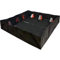 IBX Wall Pop-Up Berm, 1077 US gal. Capacity, 12' W x 12' L x 12" H, Snap-Up Bracket Ottawa Fastener Supply