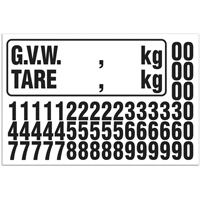 G.V.W. Truck Number Kit, Assorted Numbers/Letters/Punctuation, Black Ottawa Fastener Supply