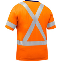 Bisley&reg; X-Back Short Sleeve Shirt, Poly-Cotton, Small, High Visibility Orange Ottawa Fastener Supply