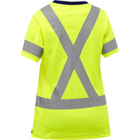 Bisley&reg; Women's X-Back Short Sleeve Shirt, Poly-Cotton, Small, High Visibility Lime-Yellow Ottawa Fastener Supply